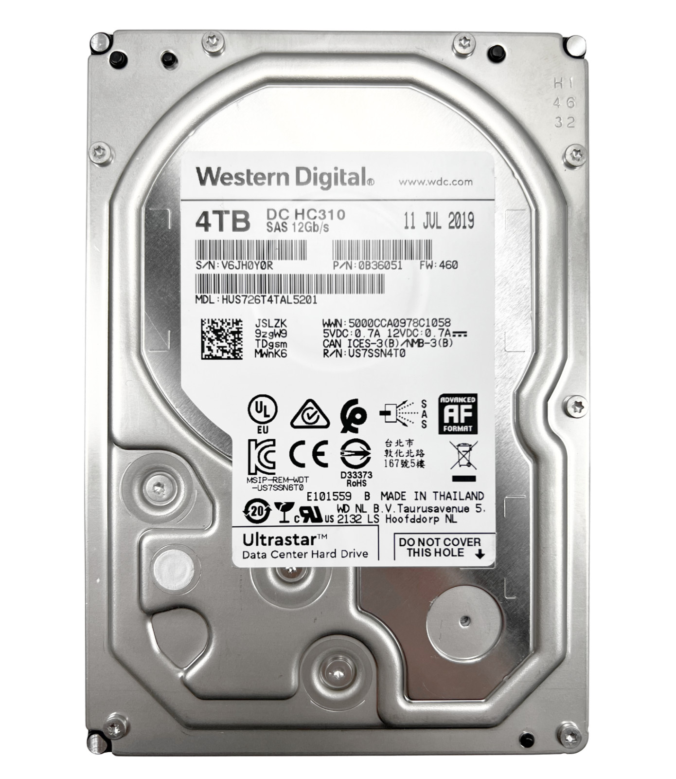 Western Digital HUS726T4TAL5201 4TB 7.2K 3.5" SAS 12G Server Hard Drive HP Dell