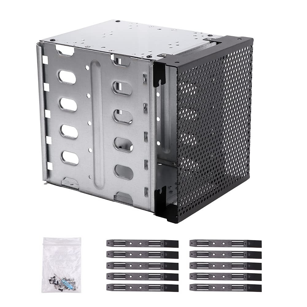 5.25in to 5x 3.5in Hard Drive Cage Adapter Rack with 12cm Fan Space