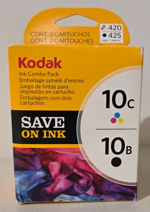Genuine KODAK 10B/10C Ink Combo Pack Black & Color Cartridges