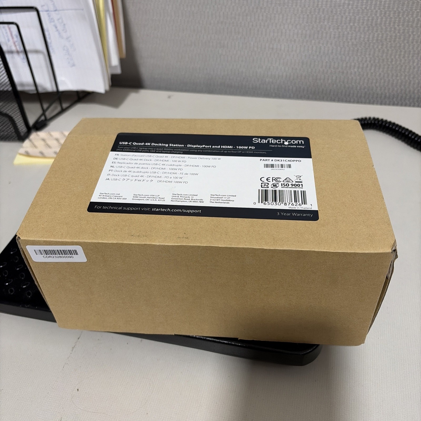 StarTech DK31C4DPPD - Quad Monitor Docking Station - Gray