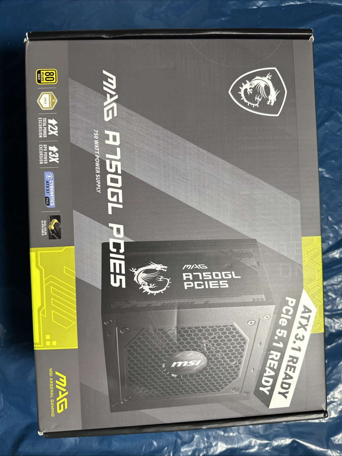 MSI MAG A750GL PCIE5, Fully Modular Compact Gaming 750W Power Supply, 80+