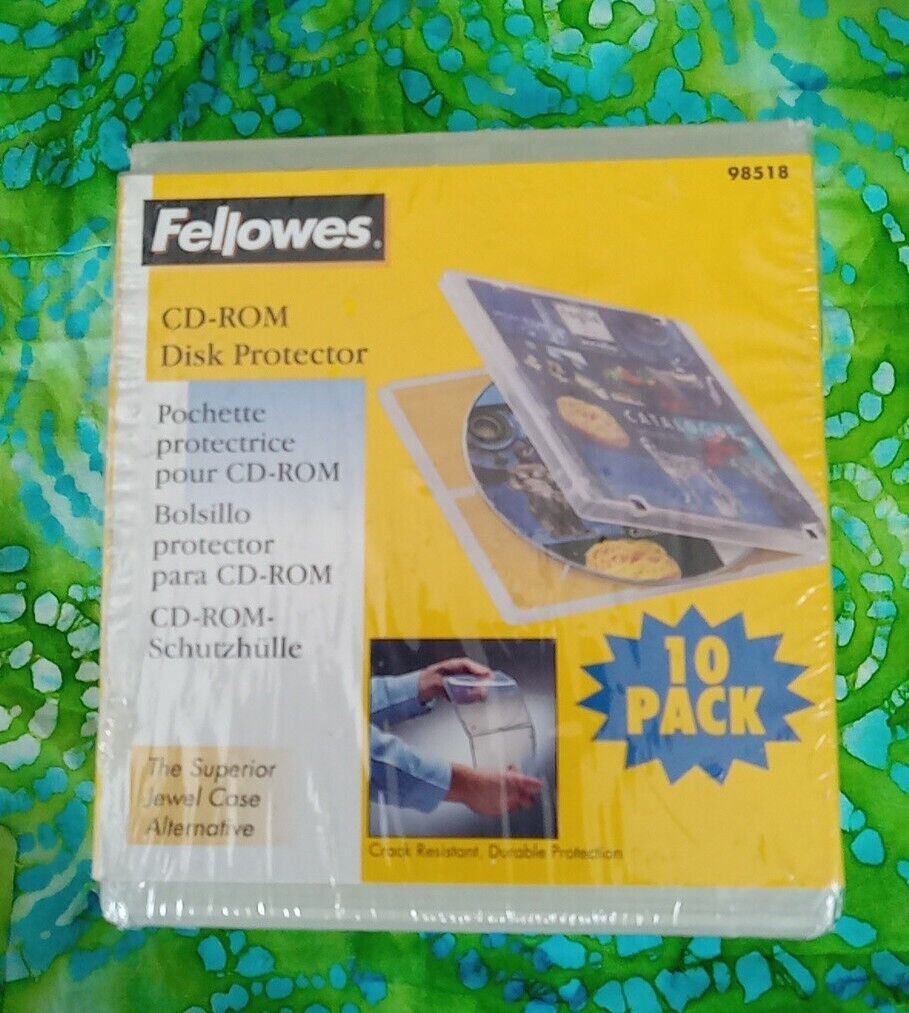 NEW 10 Pack  Fellowes CD-ROM DVD Disk Protectors 