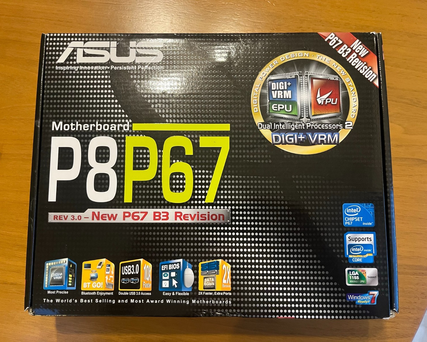 Asus P8P67 B3 LGA1155 Motherboard - Latest BIOS Ivy Bridge Support, Original Box