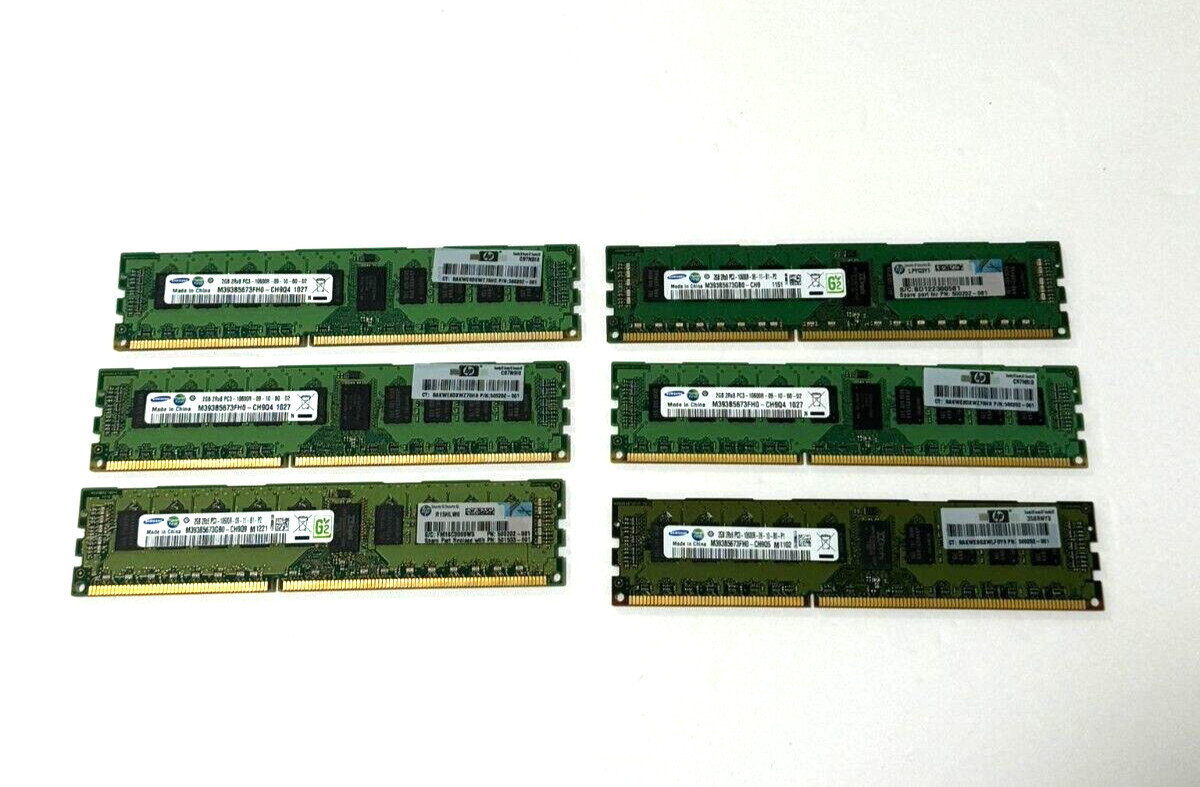 Samsung 12GB (6 x 2GB) 2Rx8 PC3-10600R RDIMM DDR3 ECC Server Memory RAM