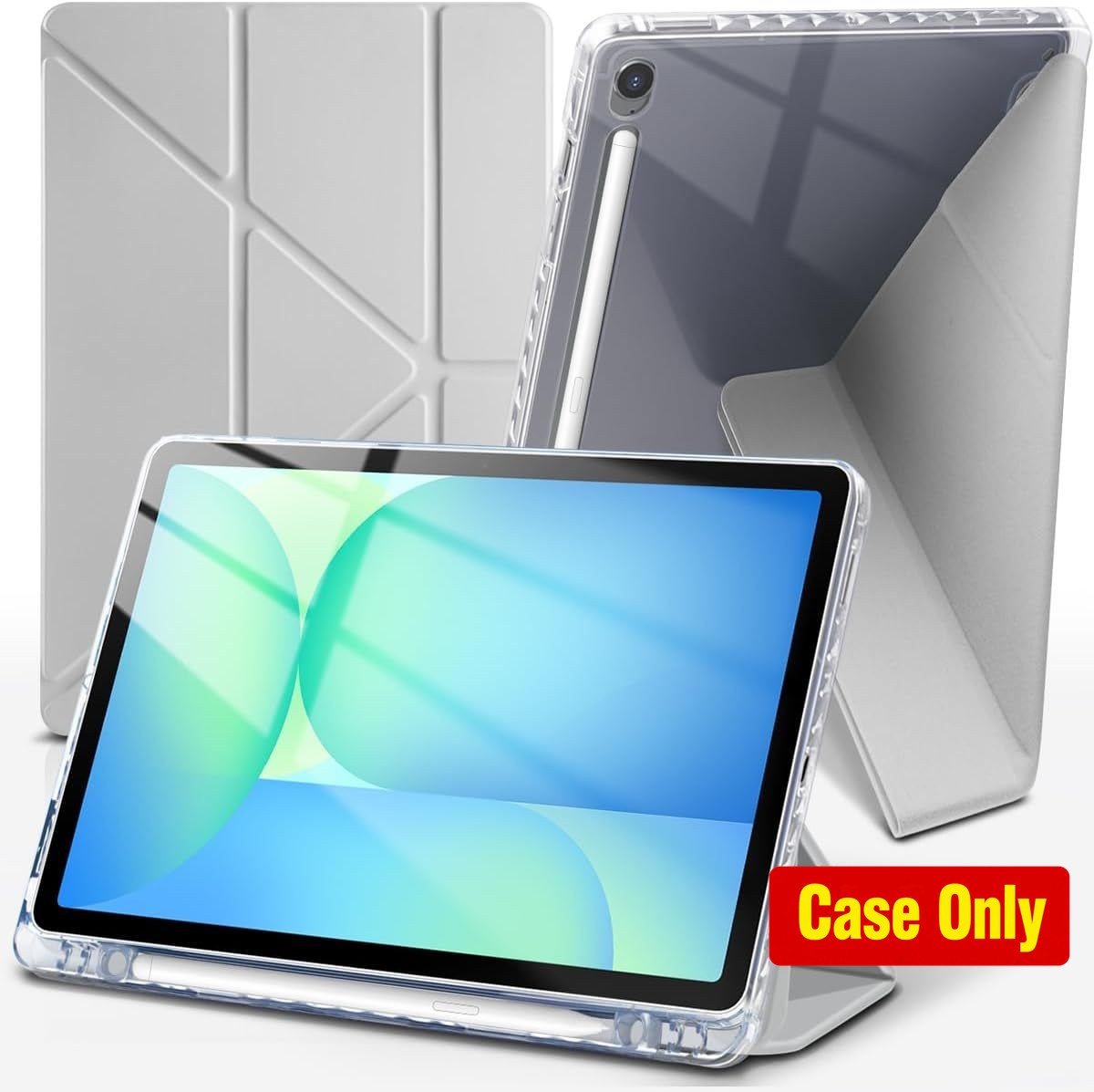 Clear Back Case for Samsung Galaxy Tab S10 Lite 10.9" with S Pen Holder, Auto Wa