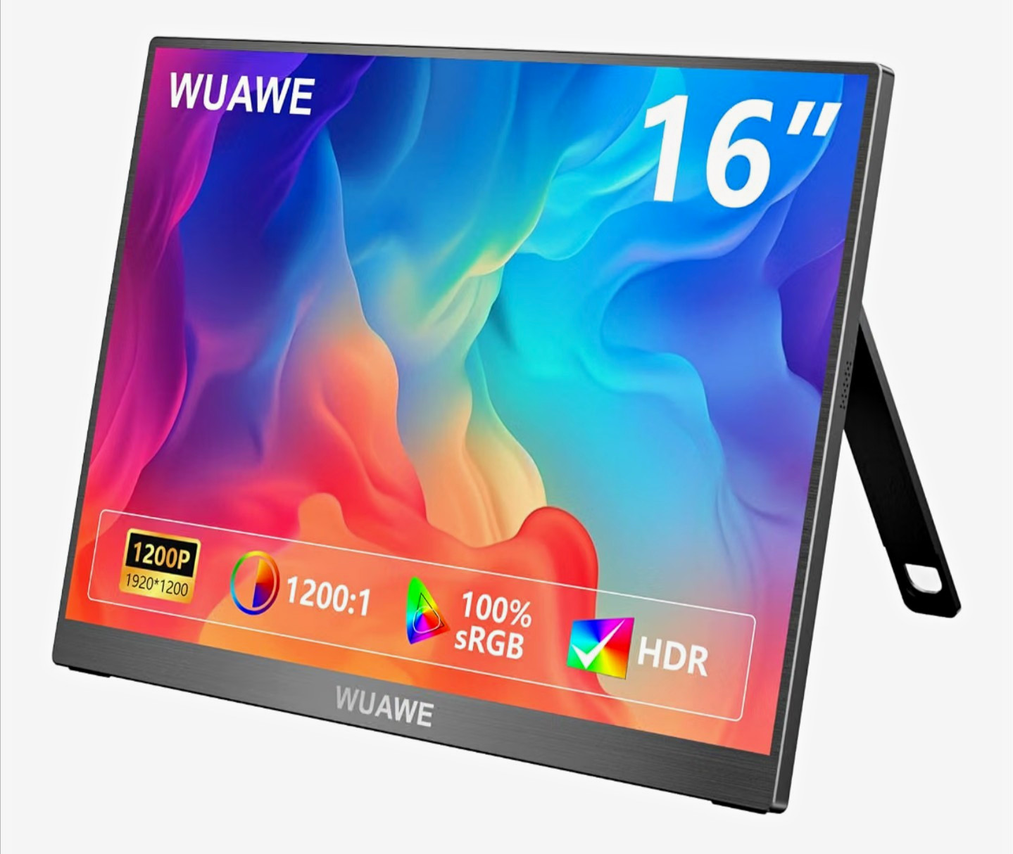 WUAWE 16in Portable Monitor 1920x1200 IPS 120Hz HDR FreeSync USB-C