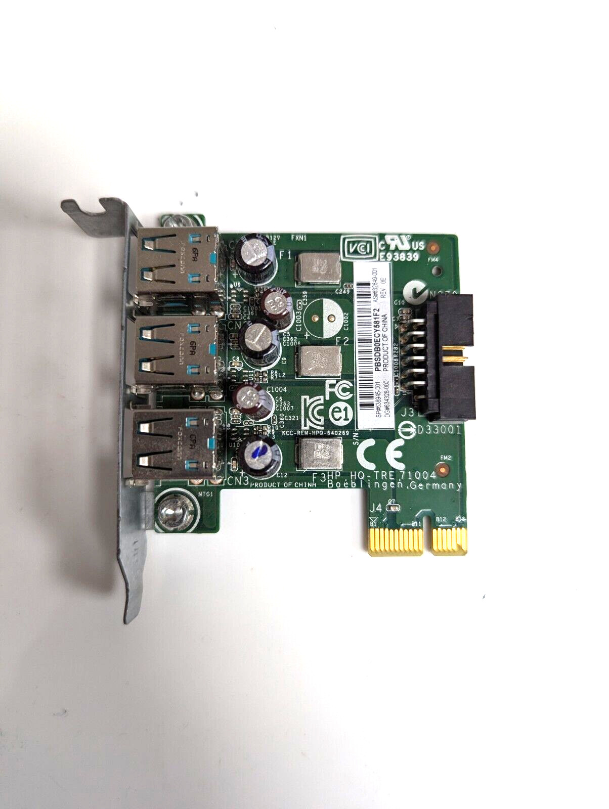 HP 3 Port Powered USB 12V PCI Express Low Profile Card 640269-001