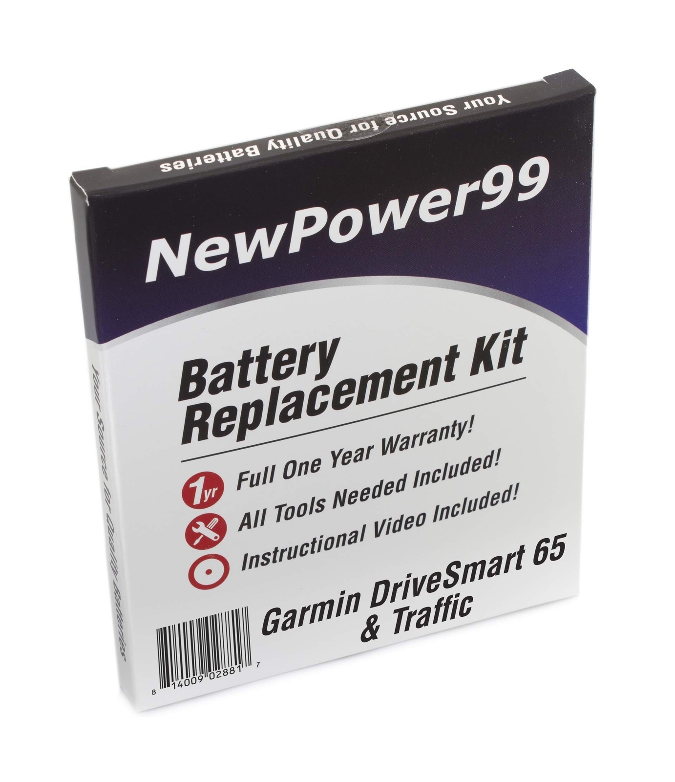 NP99sp Battery Kit for Garmin DriveSmart 65 & Traffic with Tools, Video Instr...