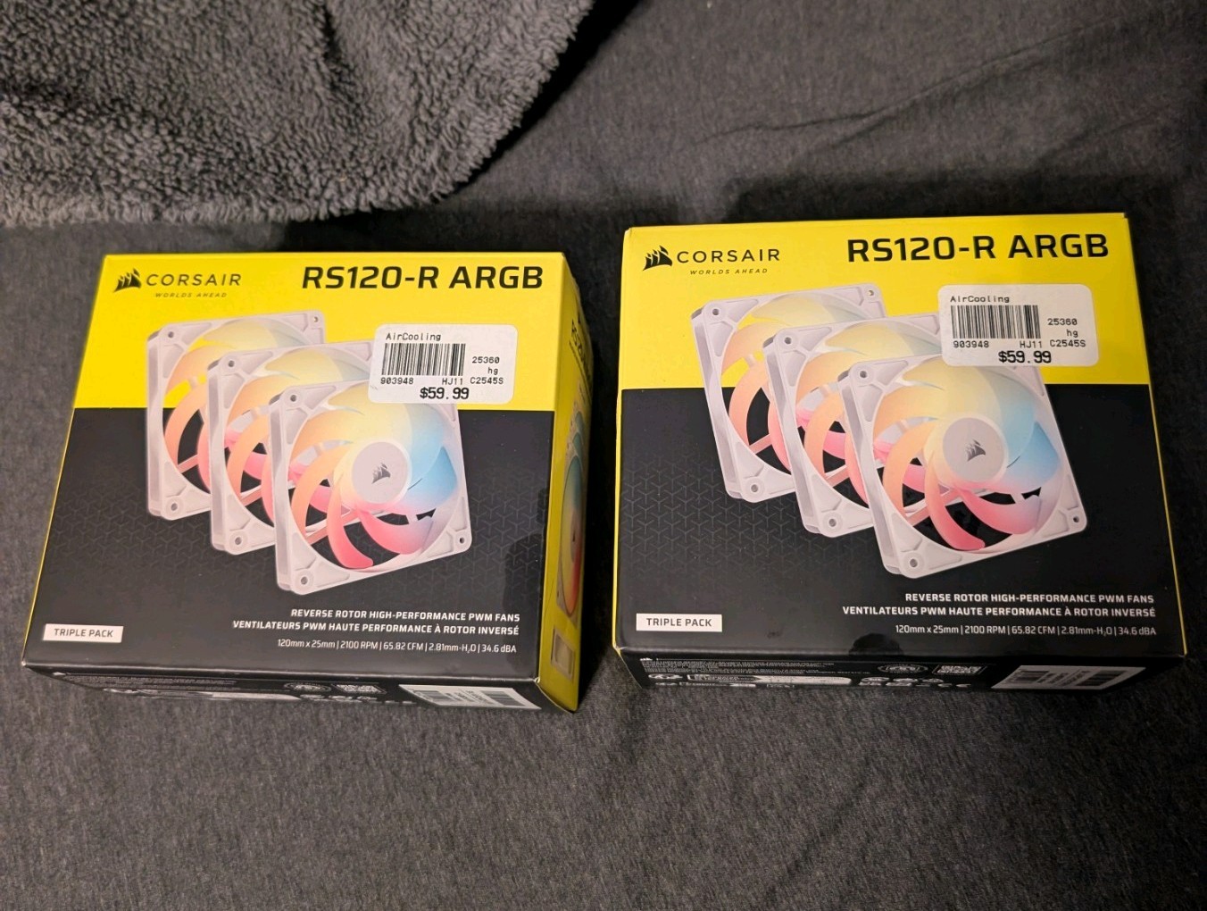 Corsair RS120-R ARGB Reverse Rotor PWM 120mm Multicolor Case Fan Triple Pack