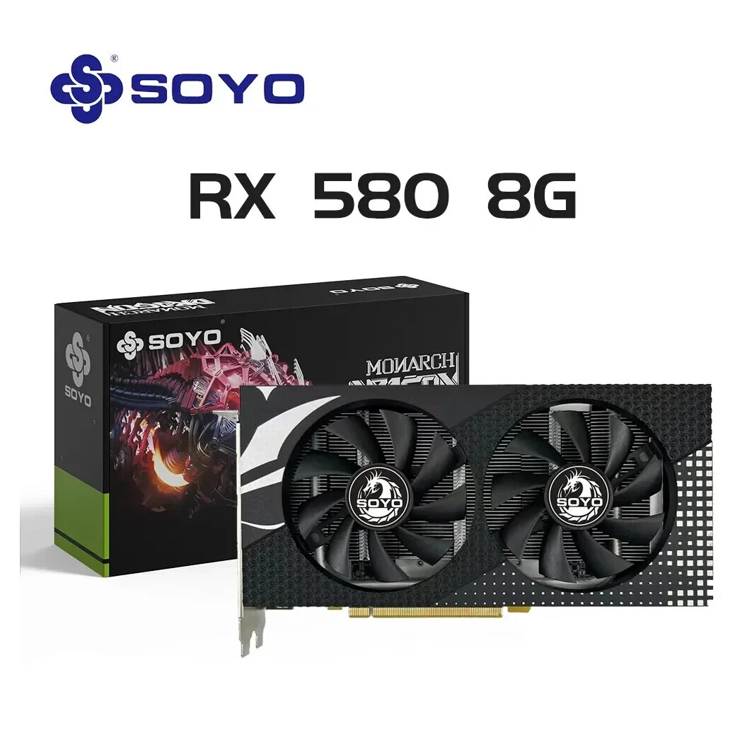 SOYO AMD Radeon RX580 8G Graphics Cards GDDR5 Memory Video Gaming Card