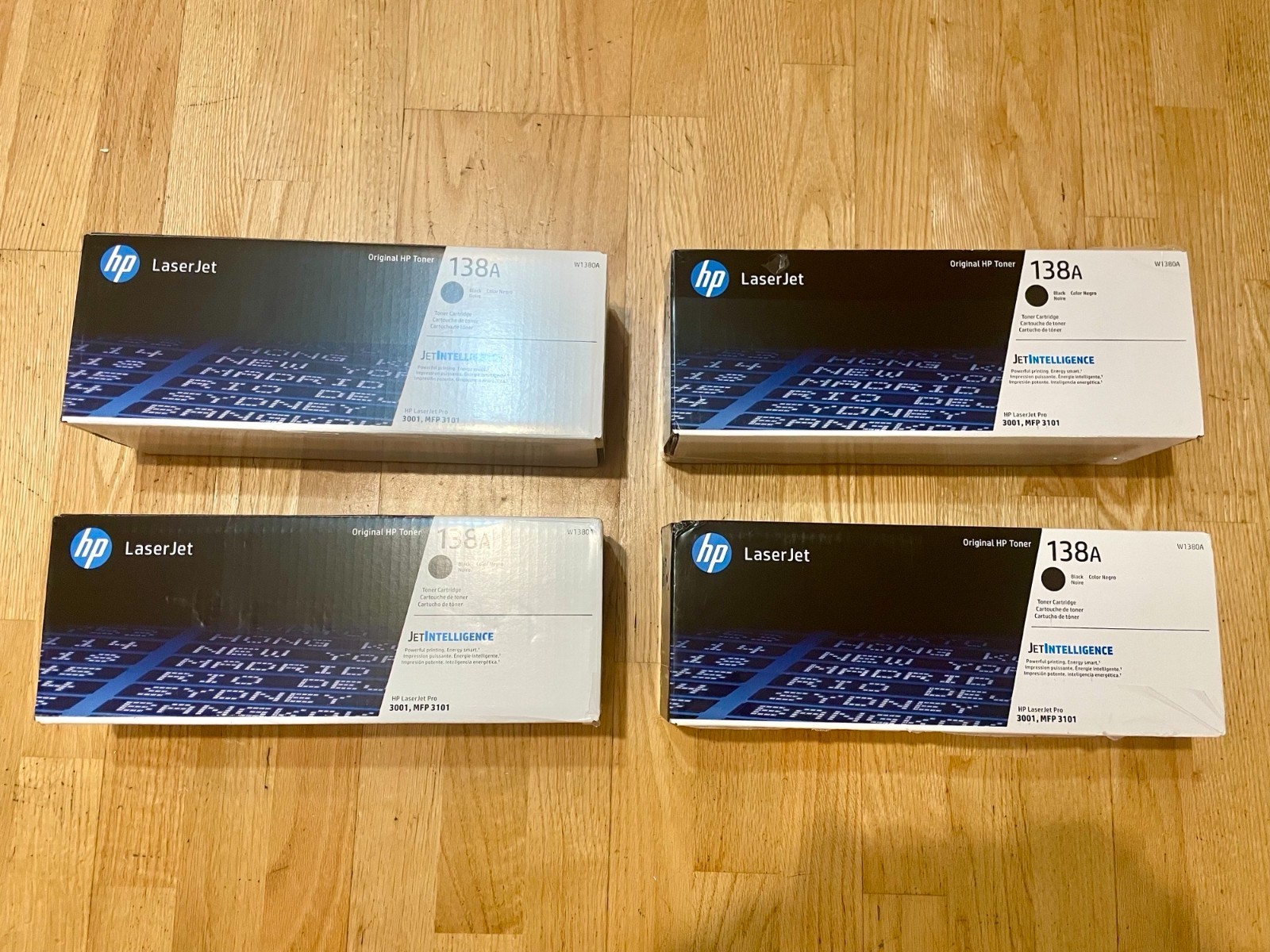 W1380A 138A New Genuine HP (4 Pack) Black Toner Cartridges LJ Pro 3001, MFP 3101