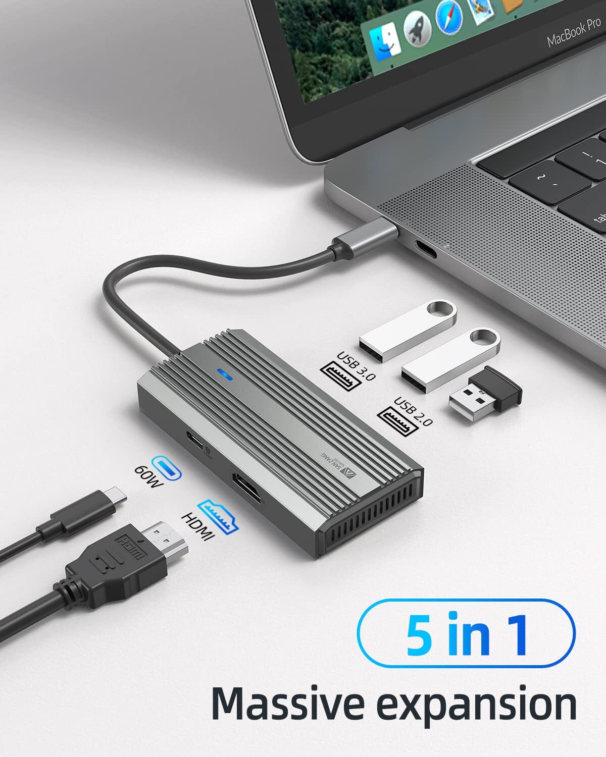 USB C Hub Multiport 5/6/8/9/10 in1 Docking Station Adapter USB PD 60W/100W HDMI