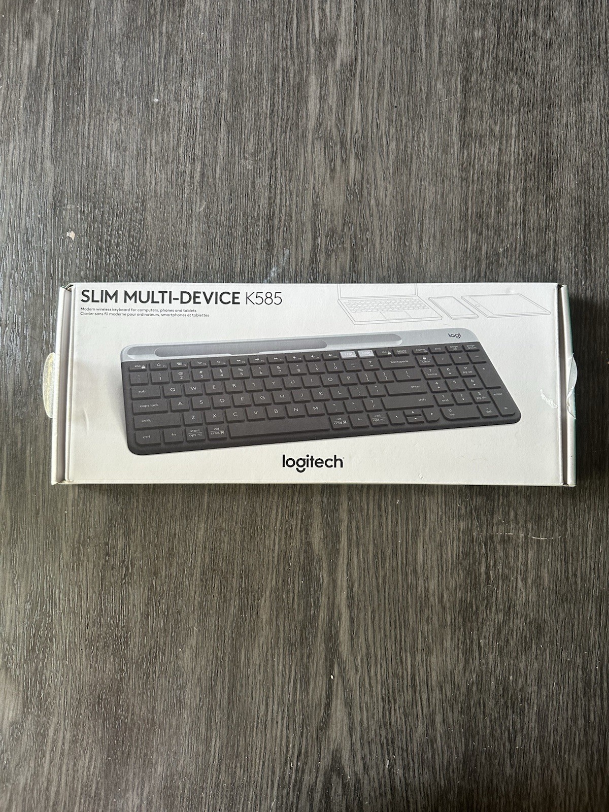 Logitech K585 Multi-Device Slim Wireless Keyboard Built-in Cradle Bluetooth NEW