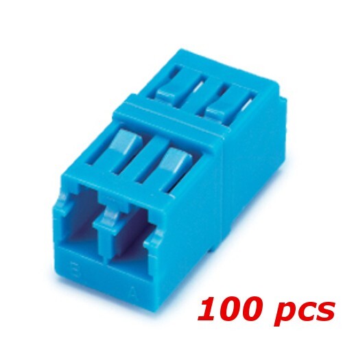 100 PACK LC to LC Single-mode Duplex Fiber Optic Adapter Coupler Connector Blue
