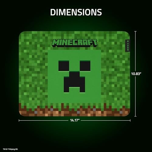 RAZER GIGANTUS V2 CLOTH GAMING MOUSE PAD (MEDIUM): TEXTURED -  MINECRAFT EDITION