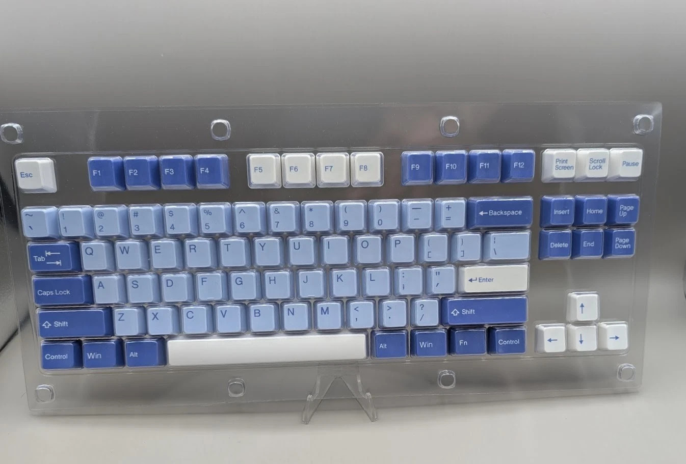 Discord Light Theme TKL 87 Key ABS Keycap Set New Blue White Keyboard