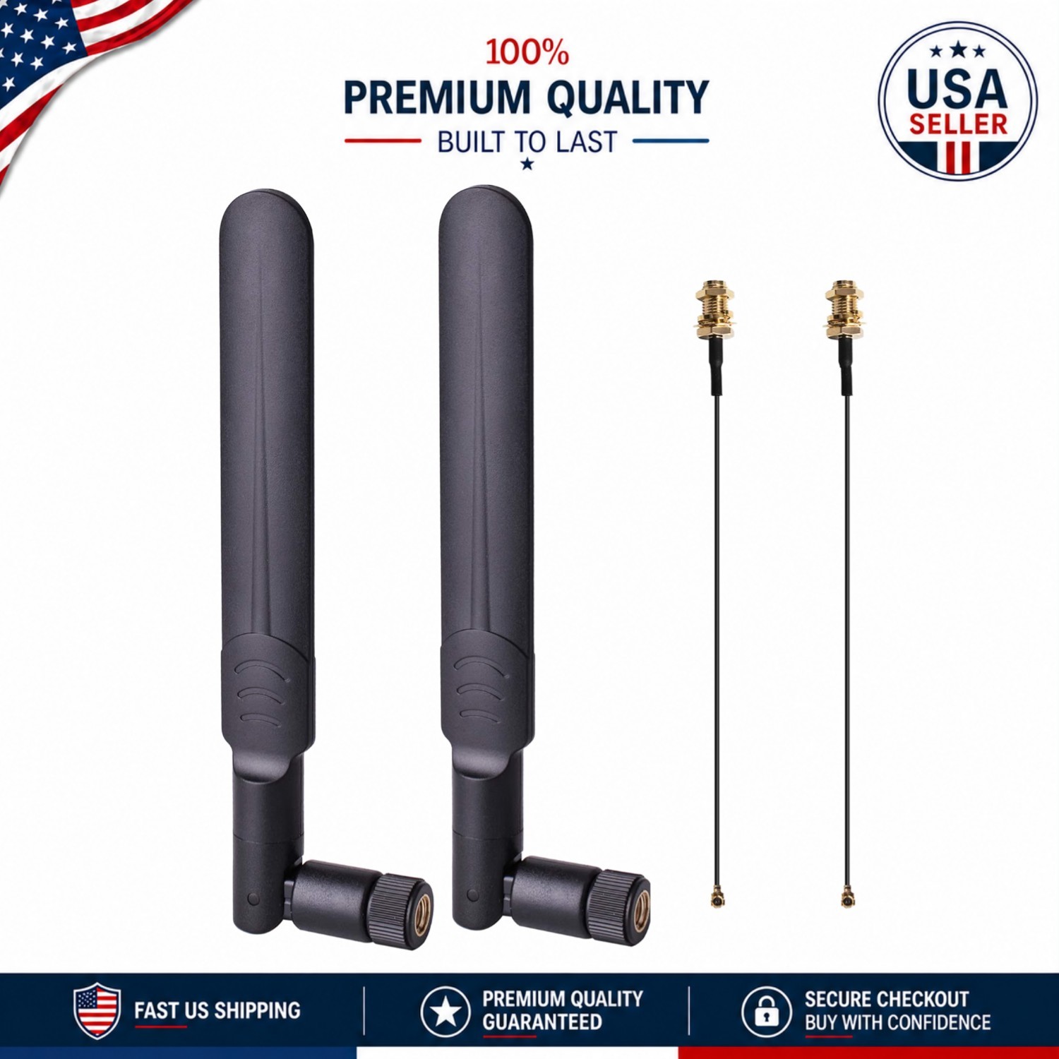 Upgrade Your Network with 2x 8dBi WiFi Antennas - 2.4GHz & 5.8GHz Compatibility