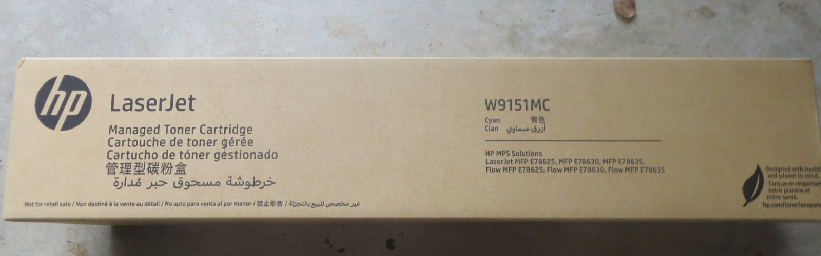 Genuine - HP W9151MC Managed Cyan Toner - Open Box Cartridge Sealed In Plastic
