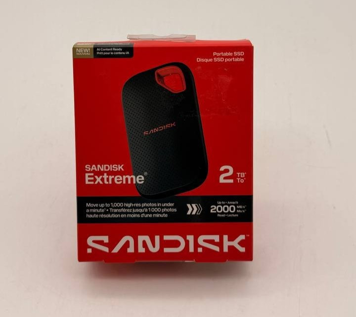 SANDISK 2TB Extreme Portable SSD 2000MBs USB 3.2 Type-C V3 E70 SDSSDE70-2T00-G25