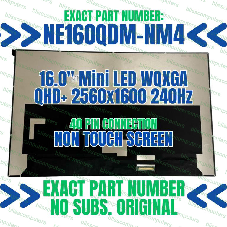 NE160QDM-NM4 V8.4 LED LCD Screen Panel 16" WQXGA 2560x1600 240Hz 18010-16022300