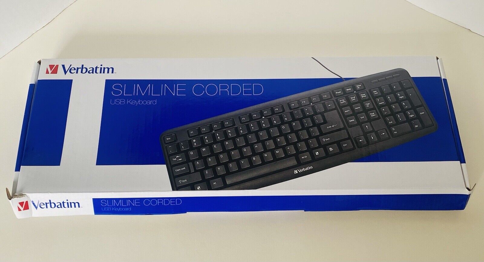 Verbatim 99201 Black Slimline Wired Corded USB PC/Mac Computer Keyboard