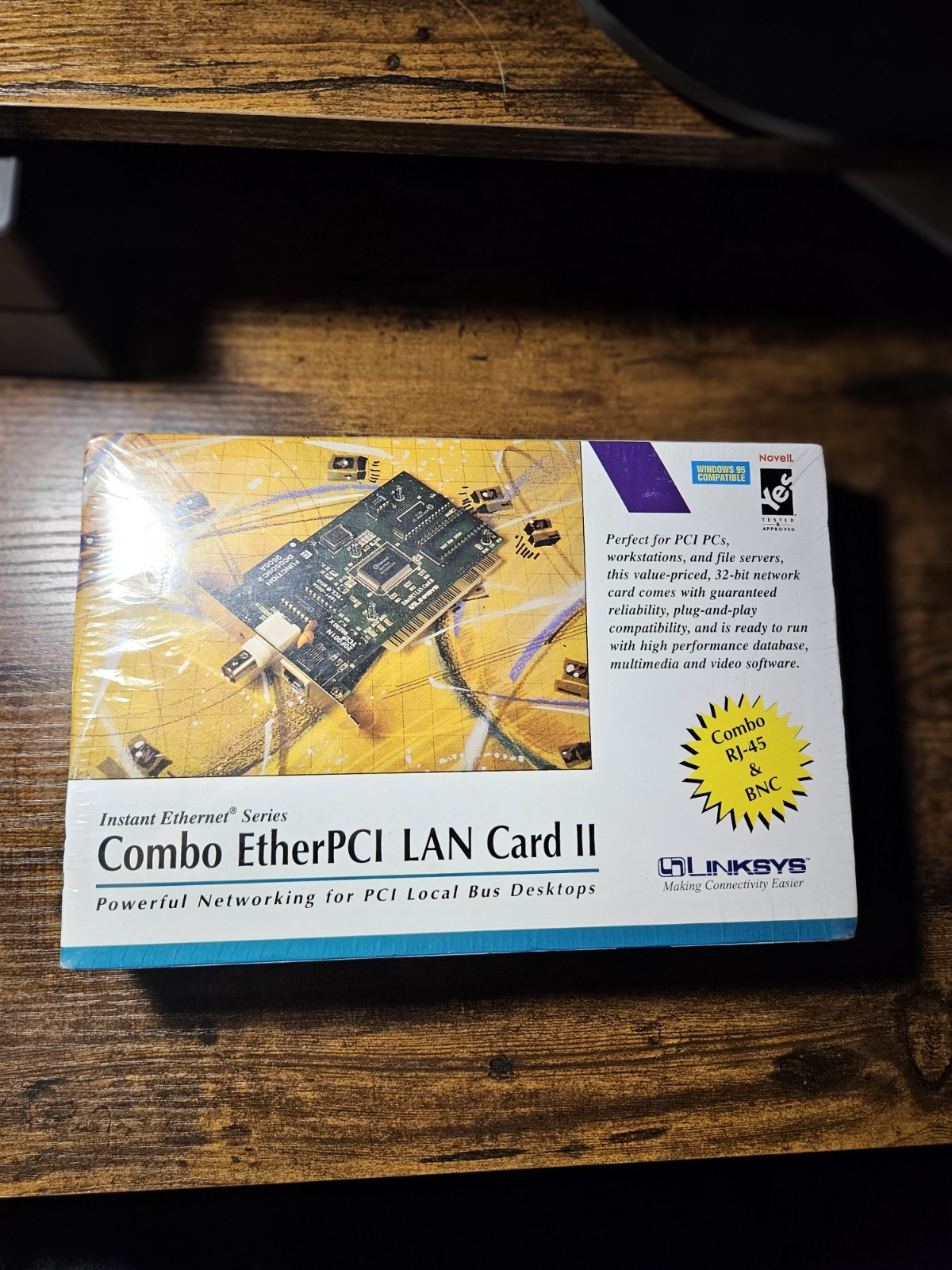 Linksys Combo EtherPCI LAN Card II, RJ45 and BNC Combo LNEPC12 NEW sealed SEALED