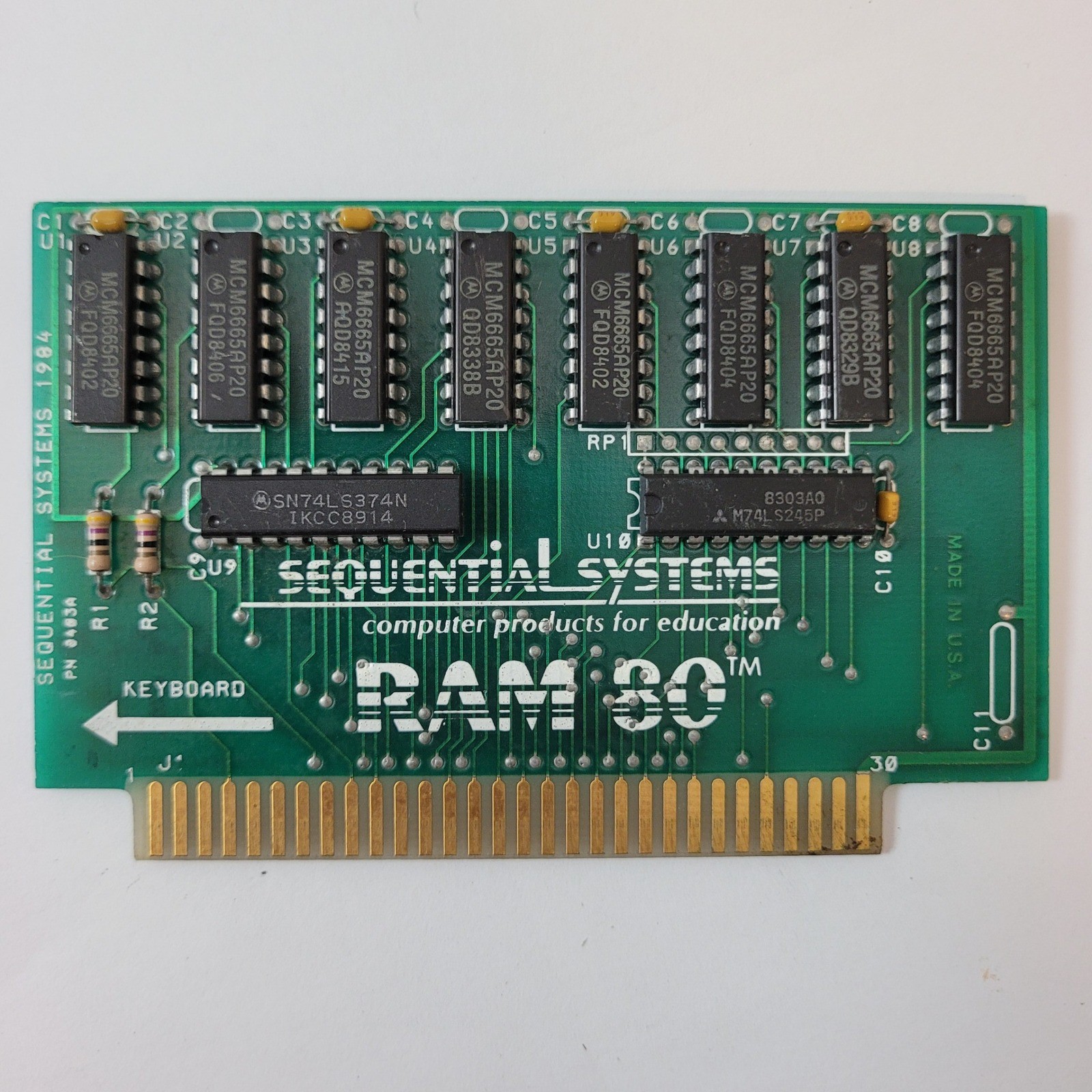 Sequential Systems RAM 80 Expansion Card Vintage 1984 Apple II Compatible 8403A