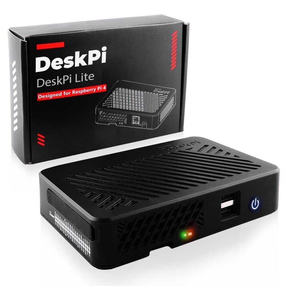 Raspberry Pi 4 Case with Dual Full-Size HDMI, Power Button, Heatsink - Set Top
