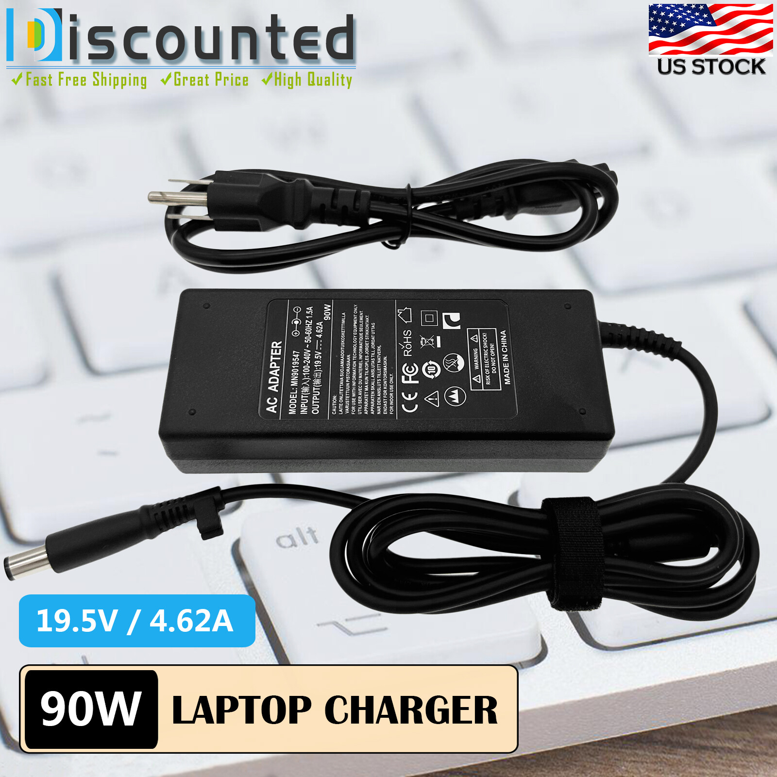 90W AC Adapter For HP Pavilion 23-q014 23-q116 23-q214 All-in-one Desktop