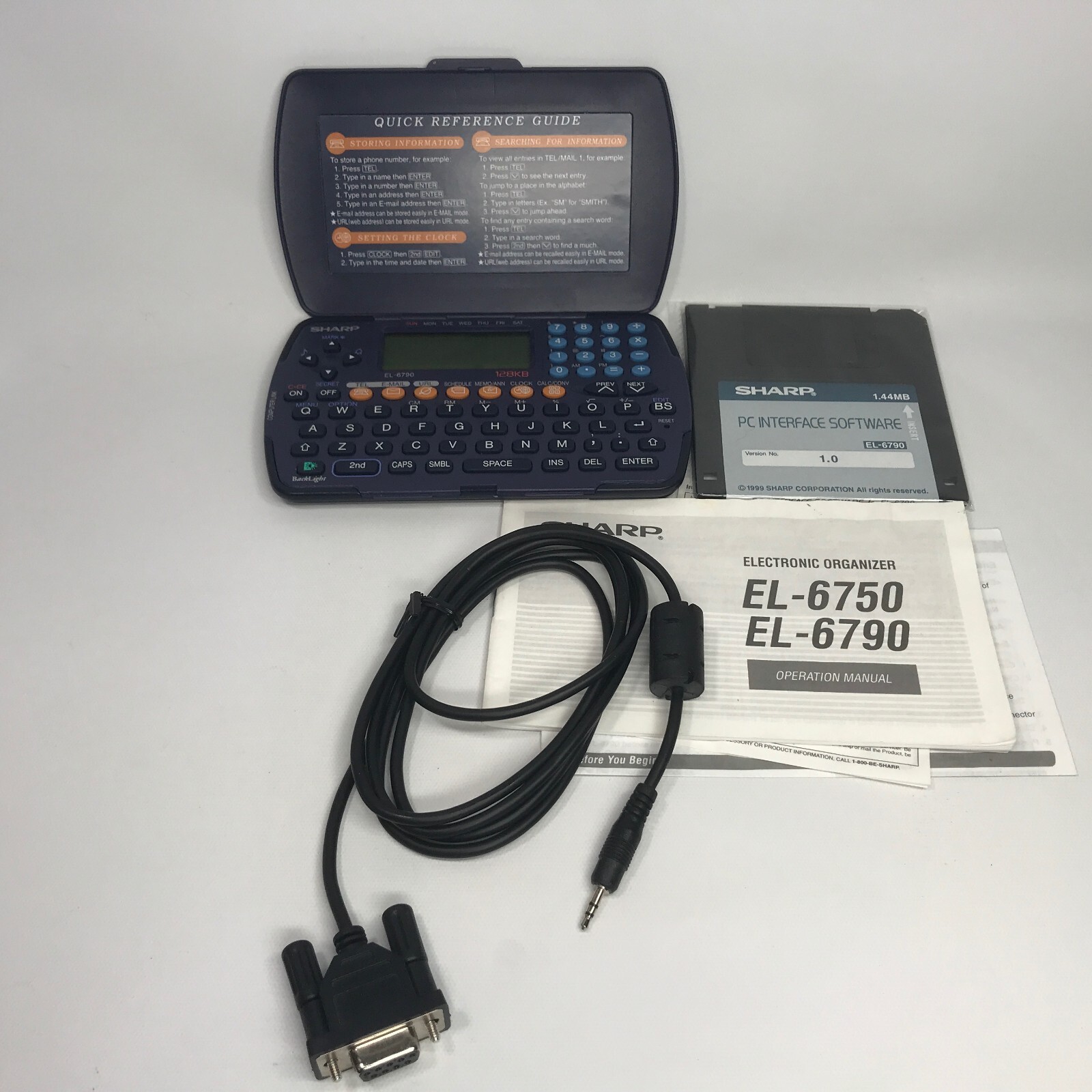 Sharp EL-6790 Electronic Organizer 128KB With PC Cable & Floppy Disk - FOR PARTS