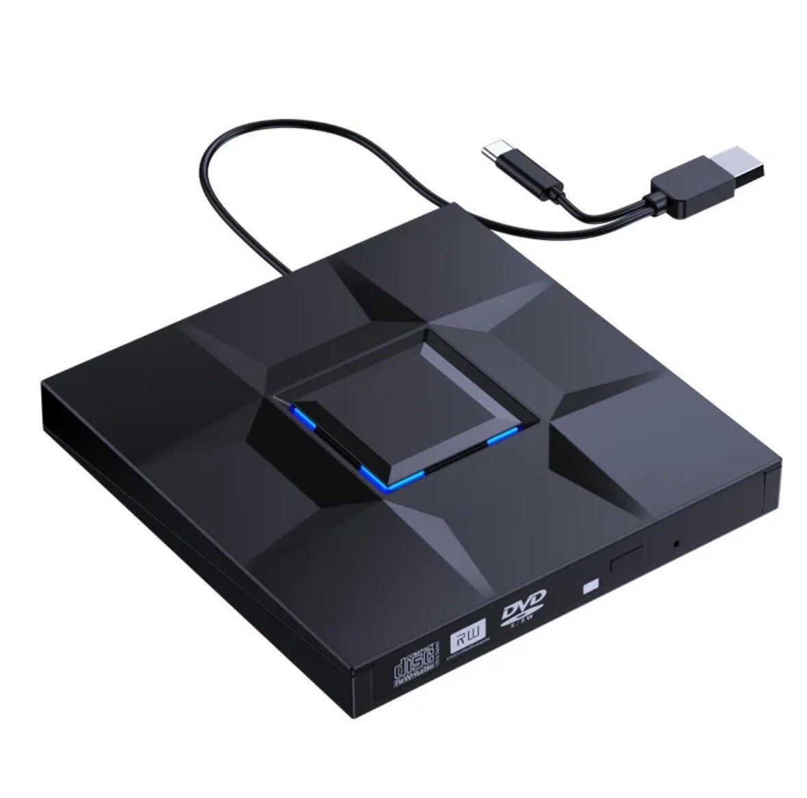 Slim External CD DVD RW Drive USB 3.0 Writer Burner Player Black For Laptop PC