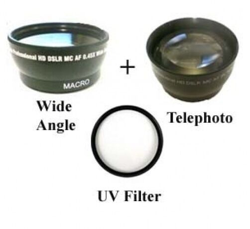 30.5mm Wide angle Lens + Telephoto lens + UV Filter Kit
