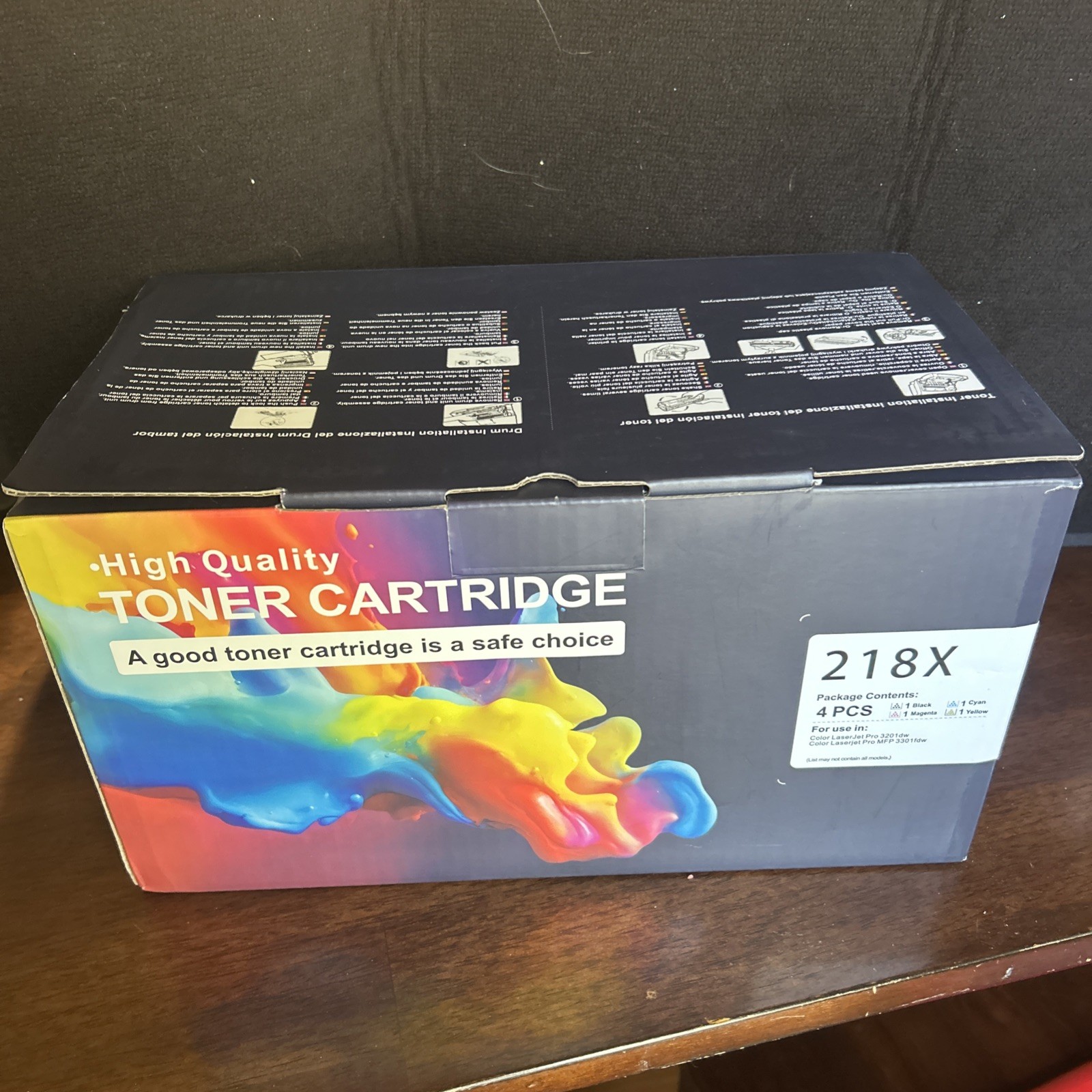 218X High Quality Toner Cartridge 4-Pack Compatible for Color LaserJet Pro 3201d