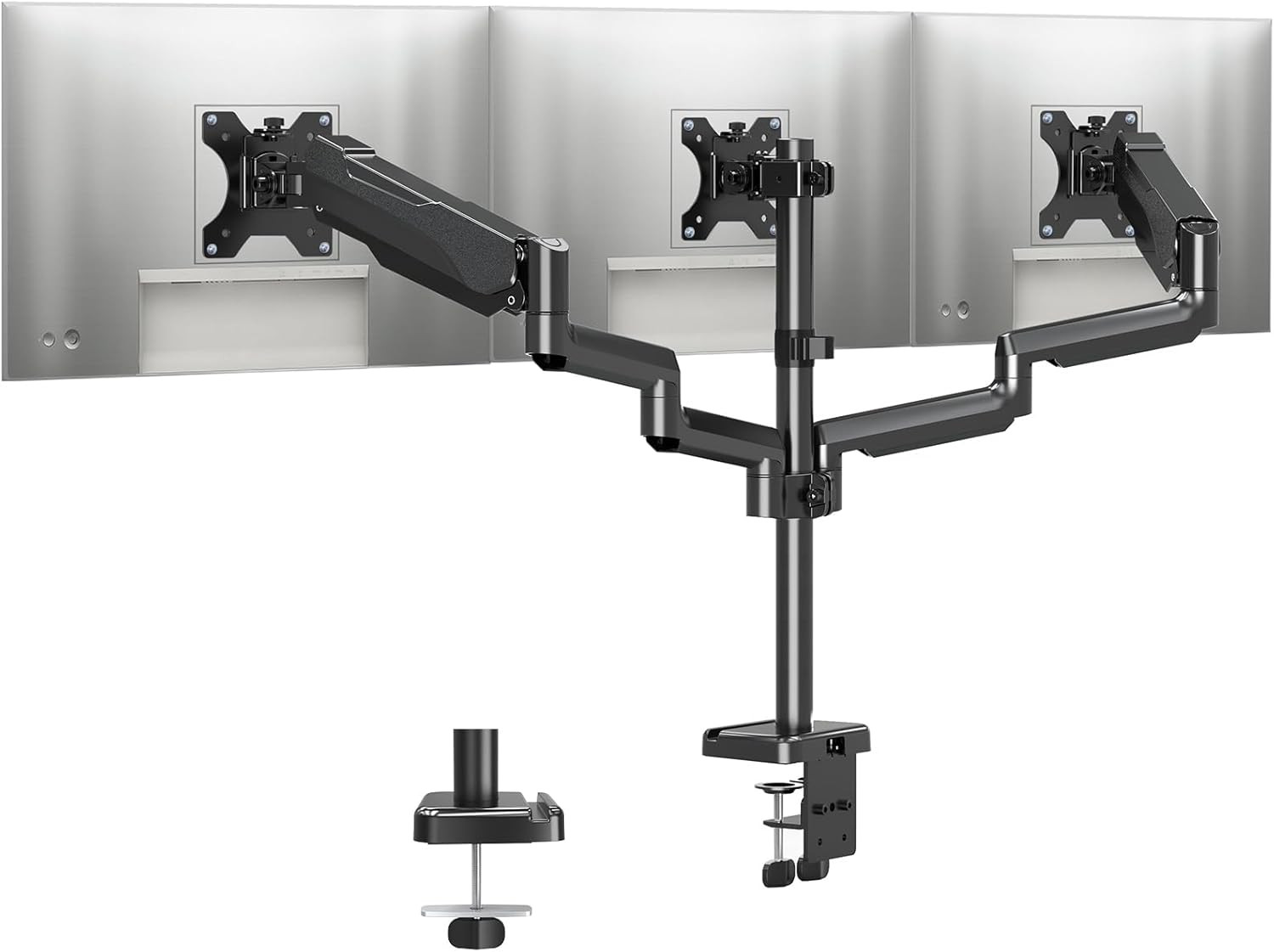 Triple Monitor Stand Mount - 3 Monitors Desk Mount for Computer Screens up to 27