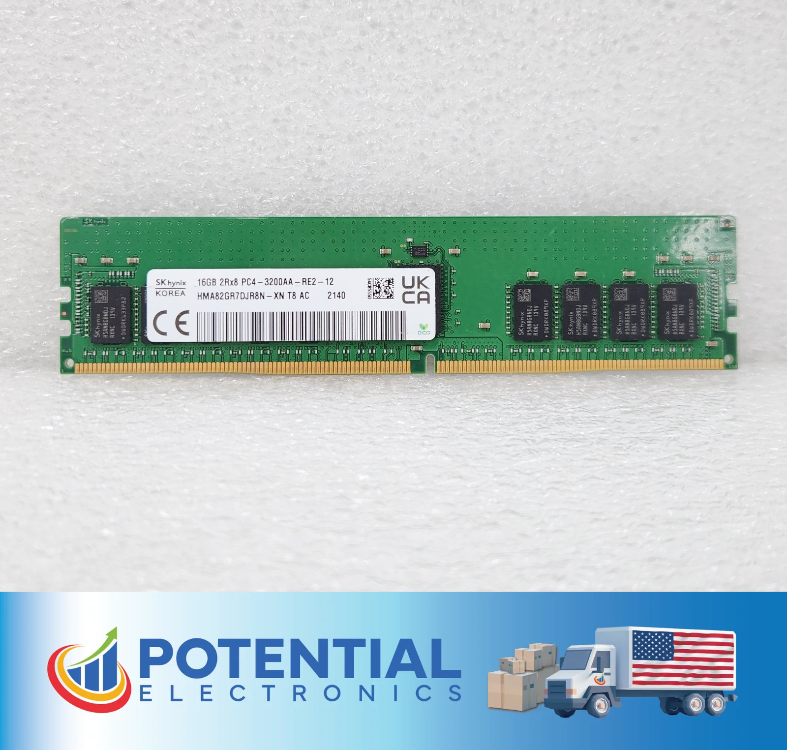 SK Hynix HMA82GR7DJR8N-XN 16GB (1x16GB) 2Rx8 PC4-3200AA DDR4 Server Memory