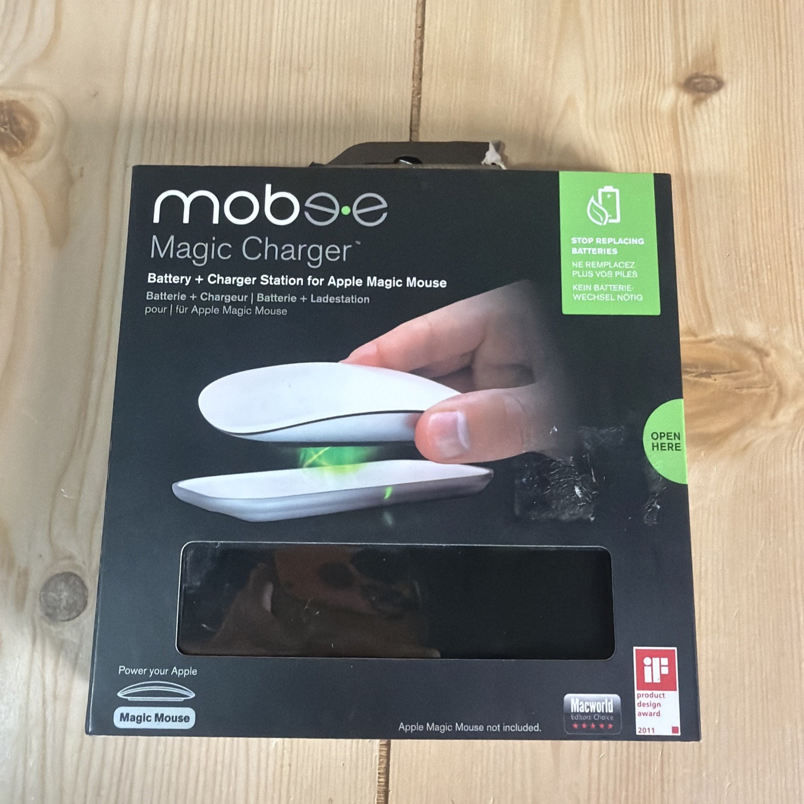 Mobee The Magic Charger (For Apple A1296 Magic Mouse) Dock & Battery MO2212A NEW