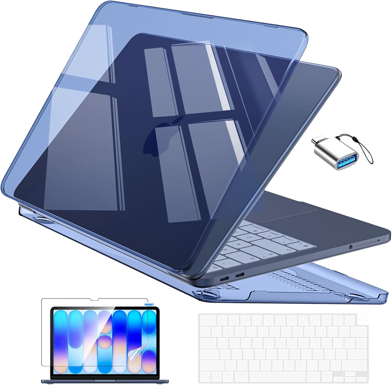 for Macbook Neo Case 13 Inch 2026, Scratch Resistant, Crystal Indigo