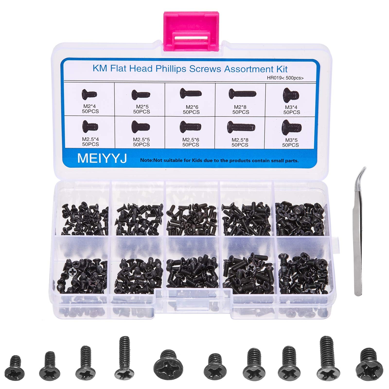 MEIYYJ 500pcs M2 M2.5 M3 Laptop Notebook Computer Replacement Small, Black