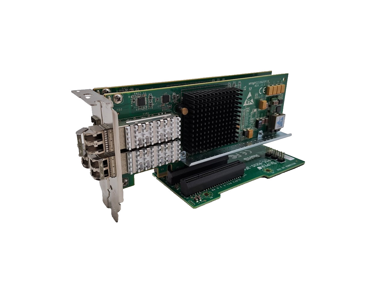 Lot of 2 Silicom PE210G2SPI9-SR Dual Port Server Adapter W/RSC-R2US-3E8R
