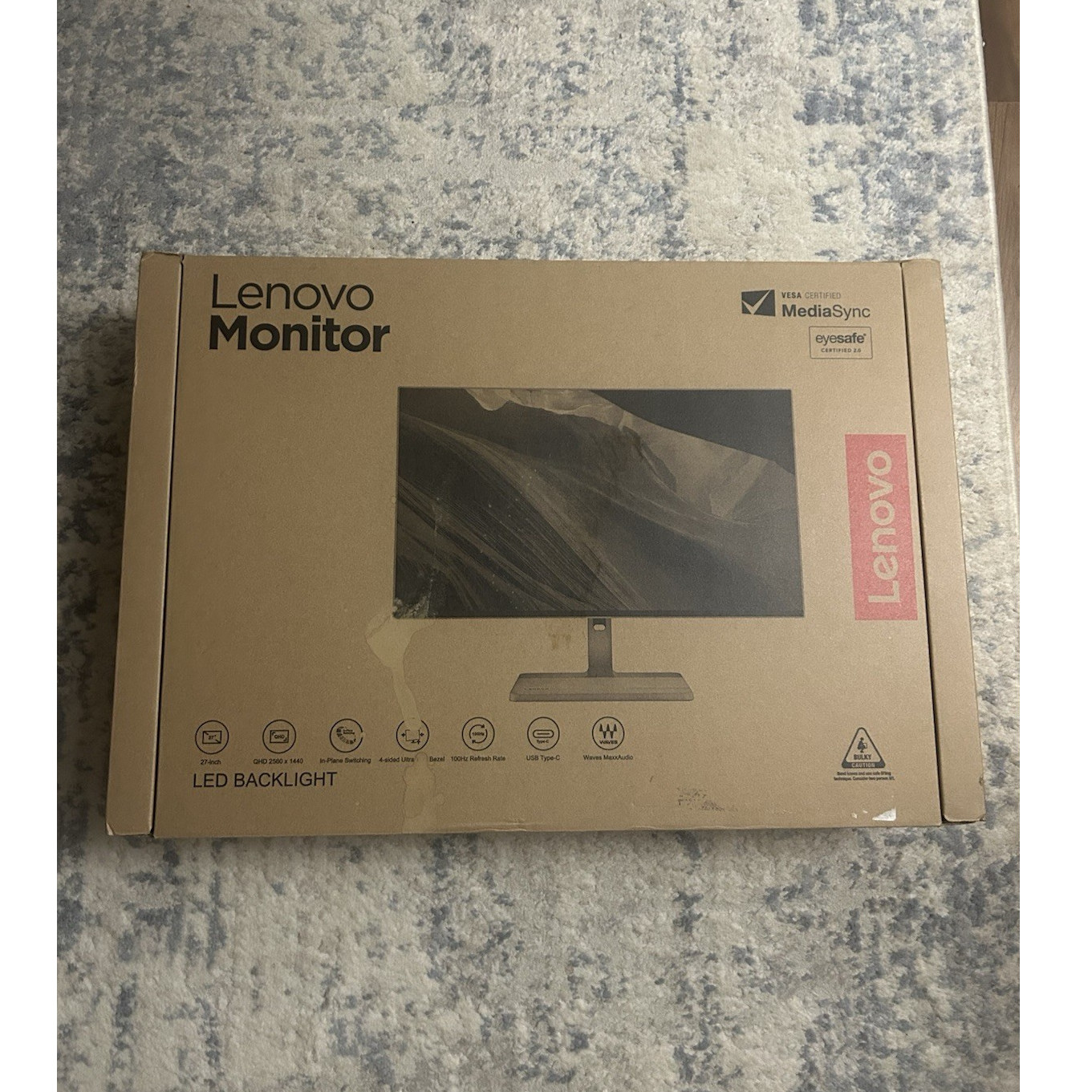 Lenovo L27h-4A 27in QHD 2560x1440 IPS LED Monitor 100Hz USB-C Gray
