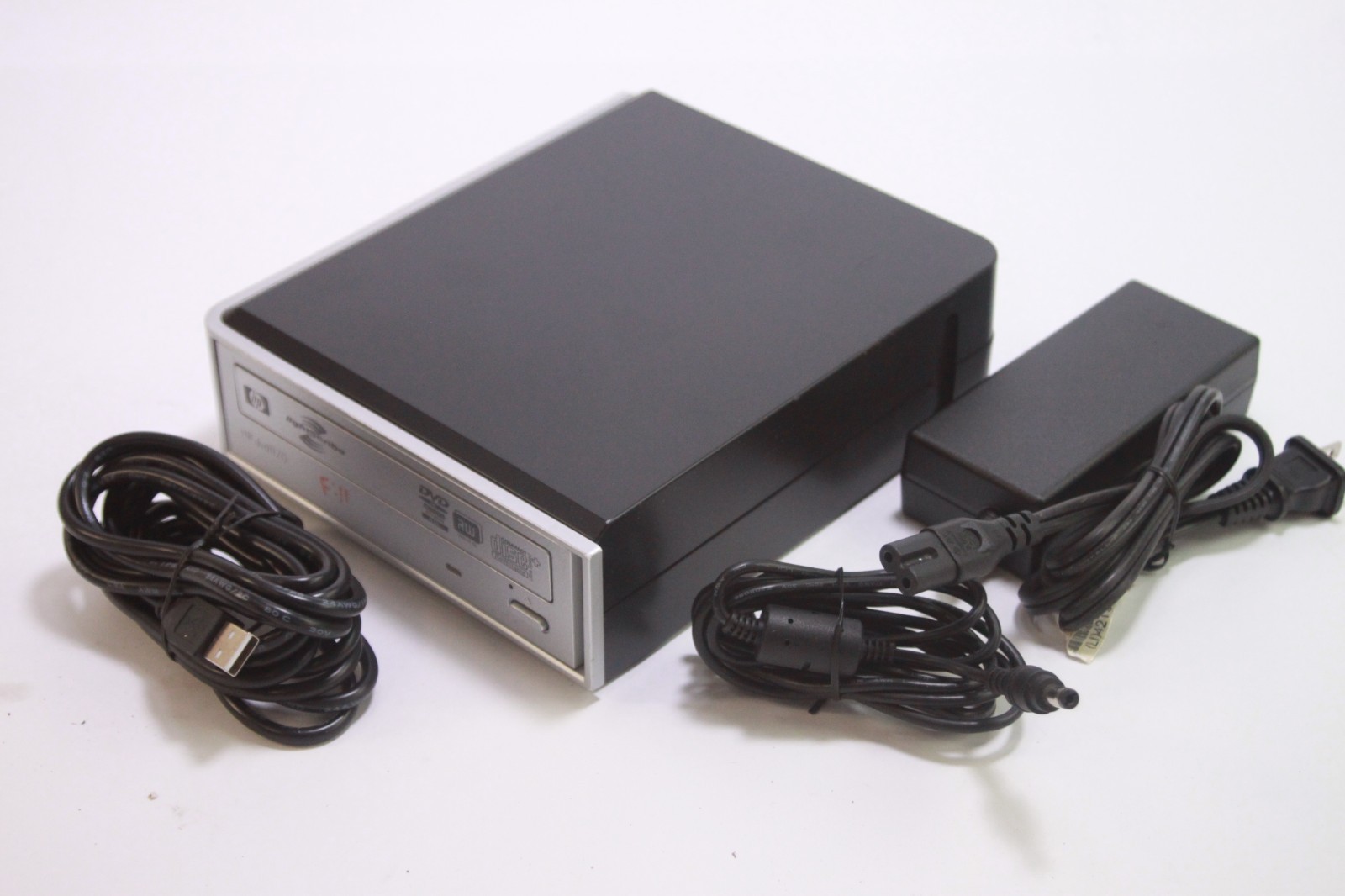 HP DVD1170e External Multiformat DVD CD RW Writer Lightscribe W/ Power Cord Used