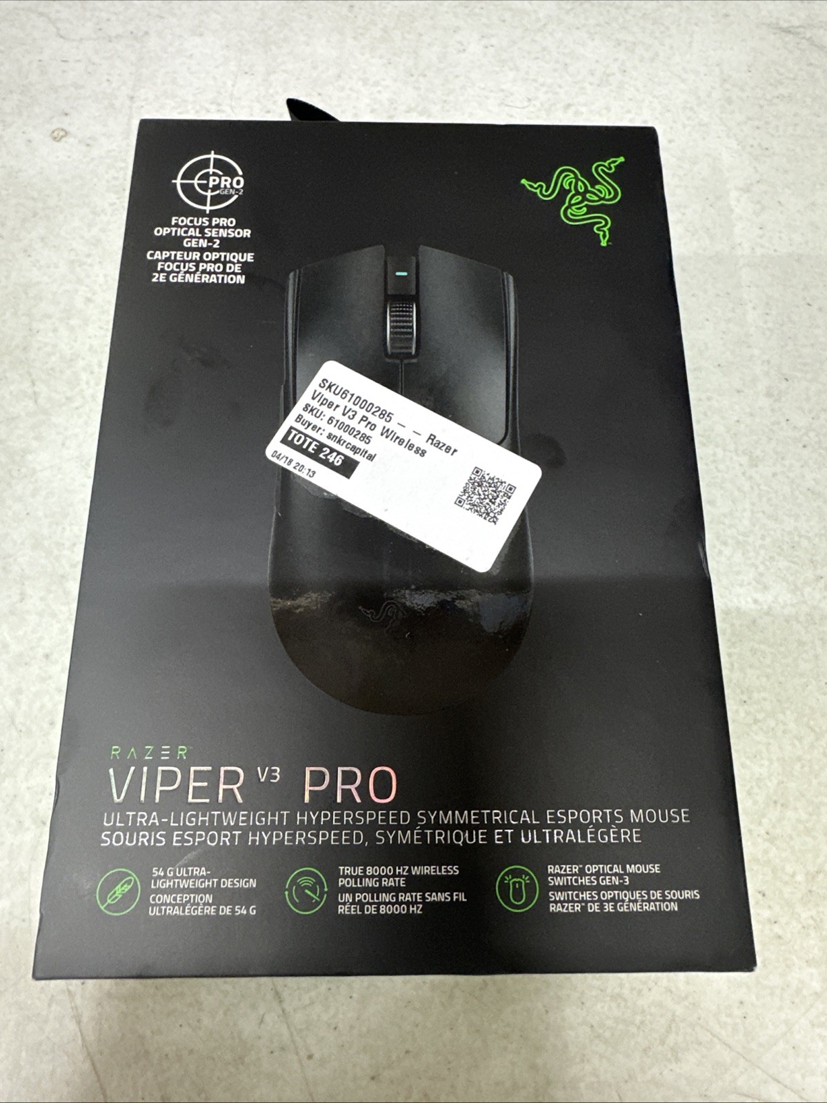 Razer Viper V3 Pro Wireless Esports Gaming Mouse Black  New & Sealed