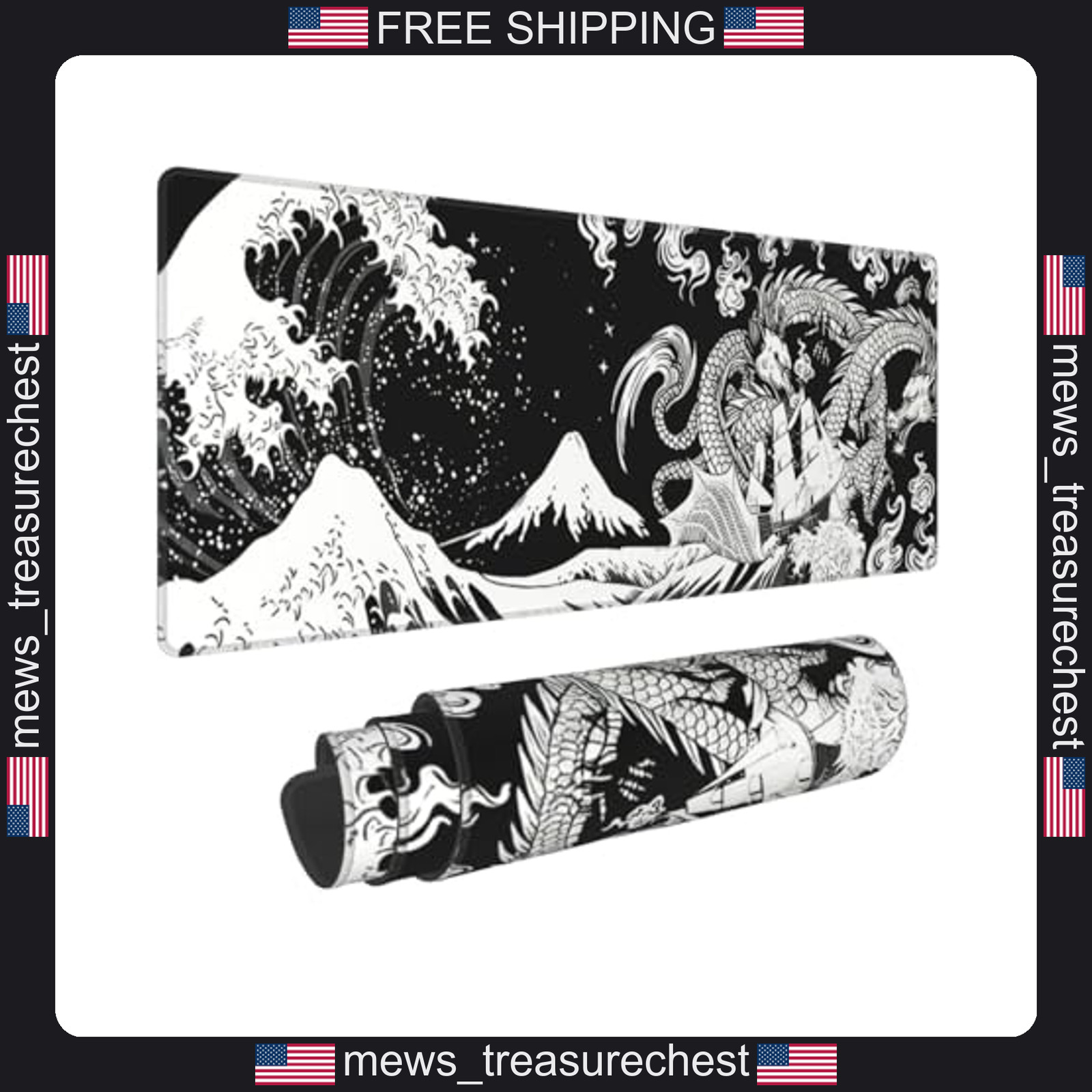 Large Gaming Mouse Pad 11.8x31.5 in Desk Mat with Non-Slip Rubber Base