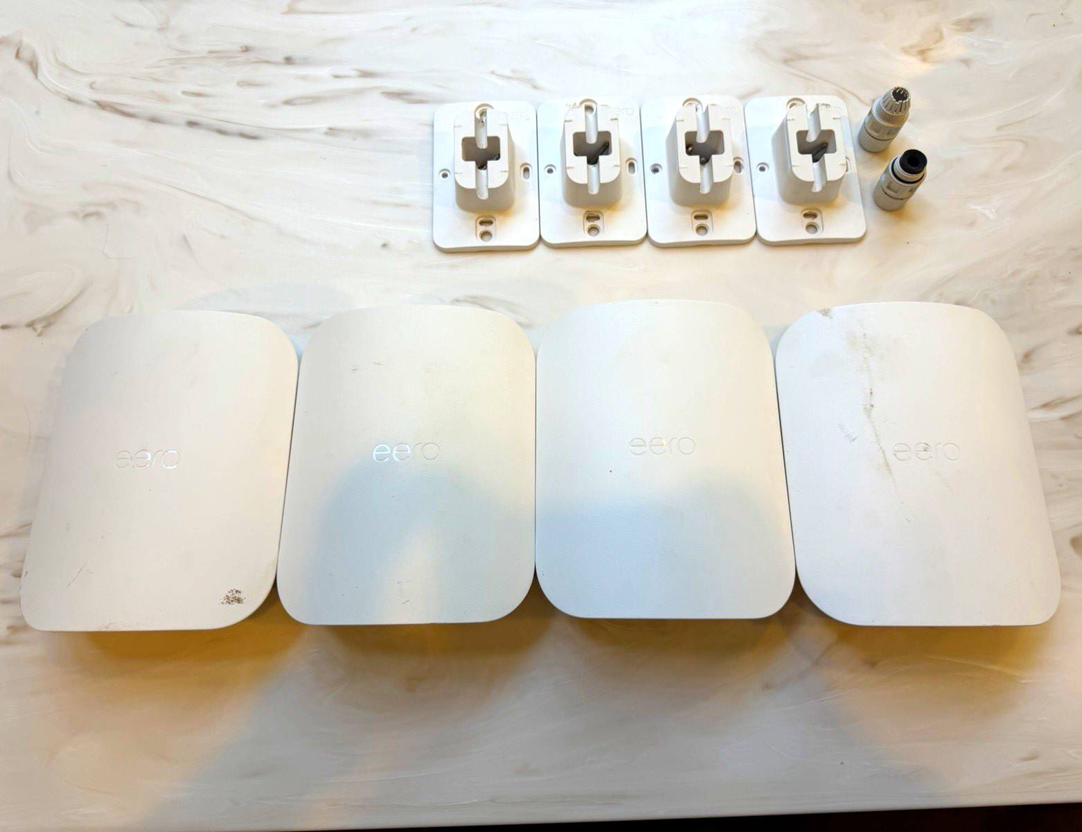 eero Outdoor 7 Wireless Access Point PoE White, SN10001, Lot of 4