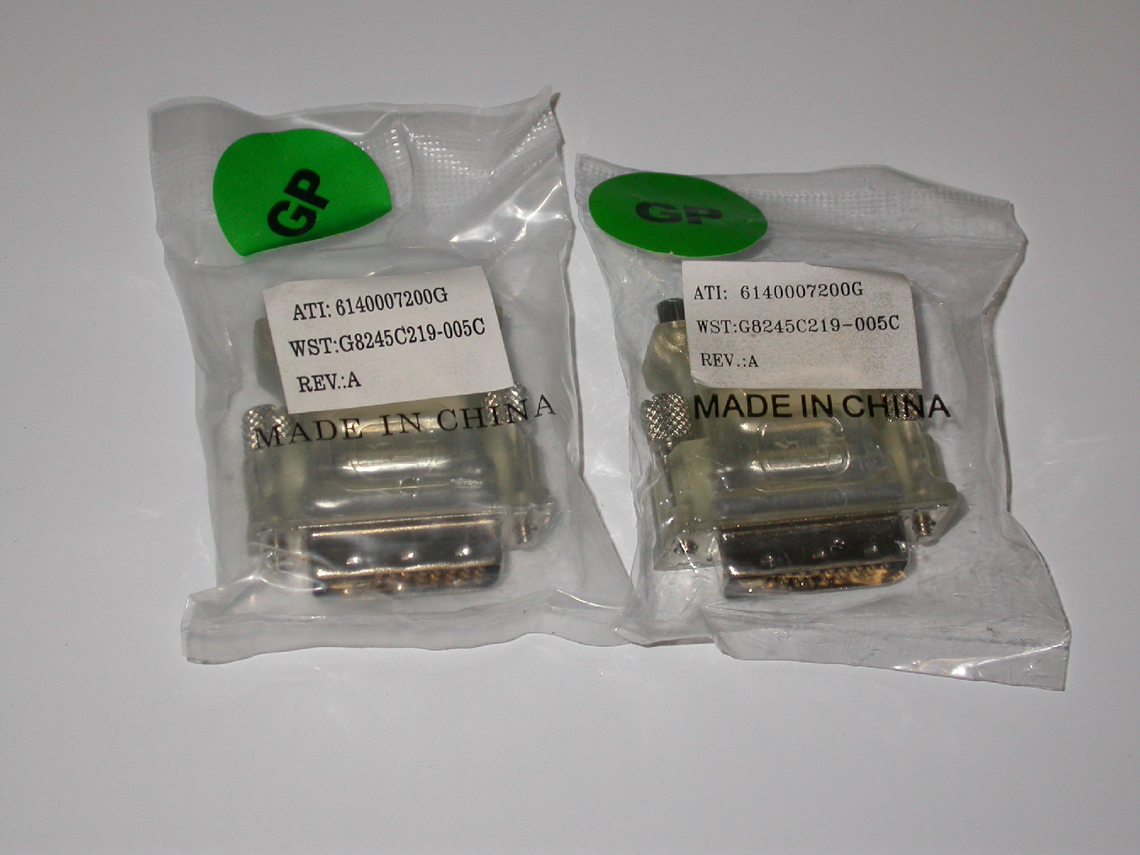 LOT OF 2 ATI DVI to VGA adapters P/N 6140007200G BRAND NEW