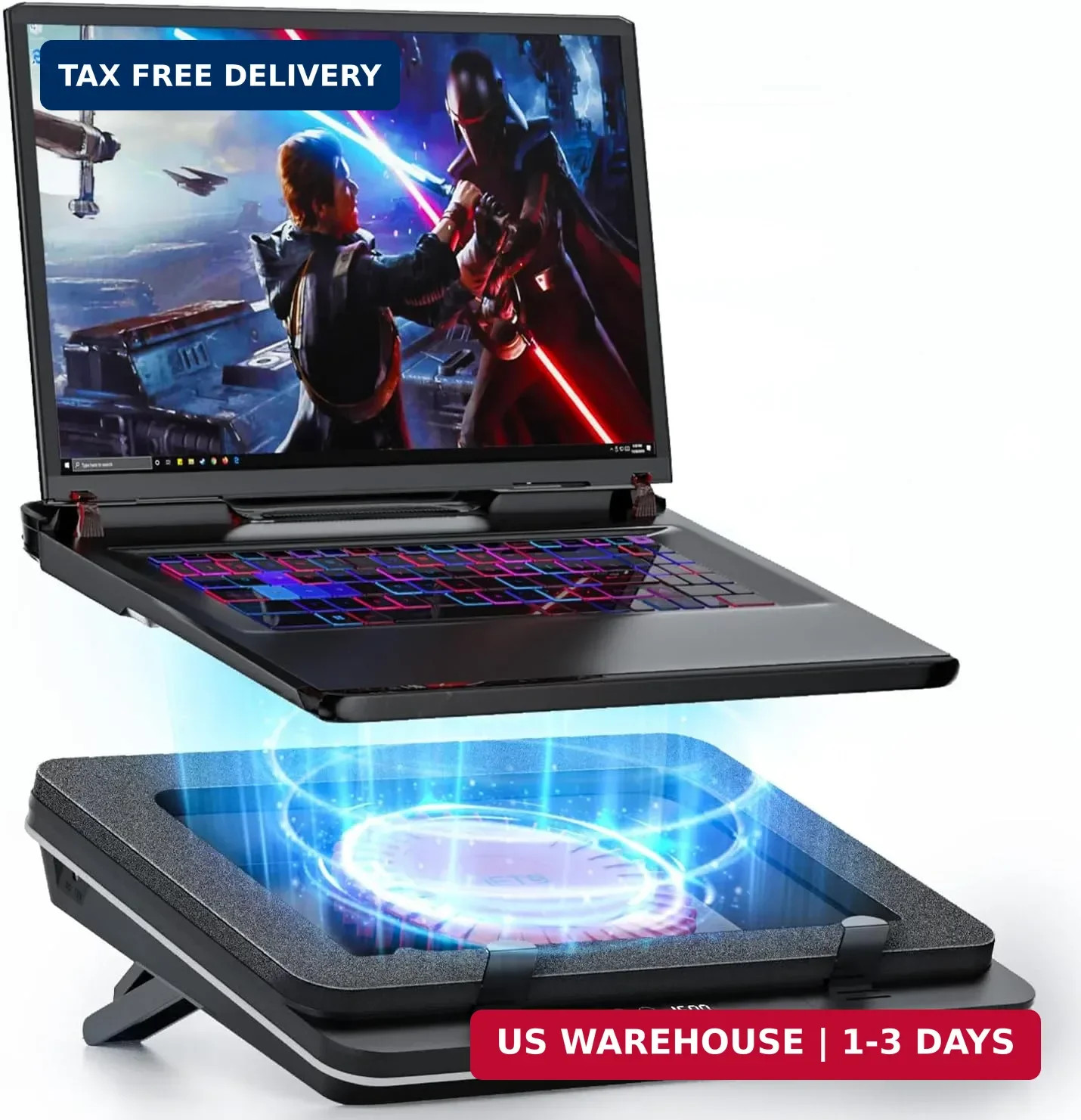 IETS GT600 RGB Laptop Cooling Pad Equipped with Gigantic Turbo-Fan（5.5inc