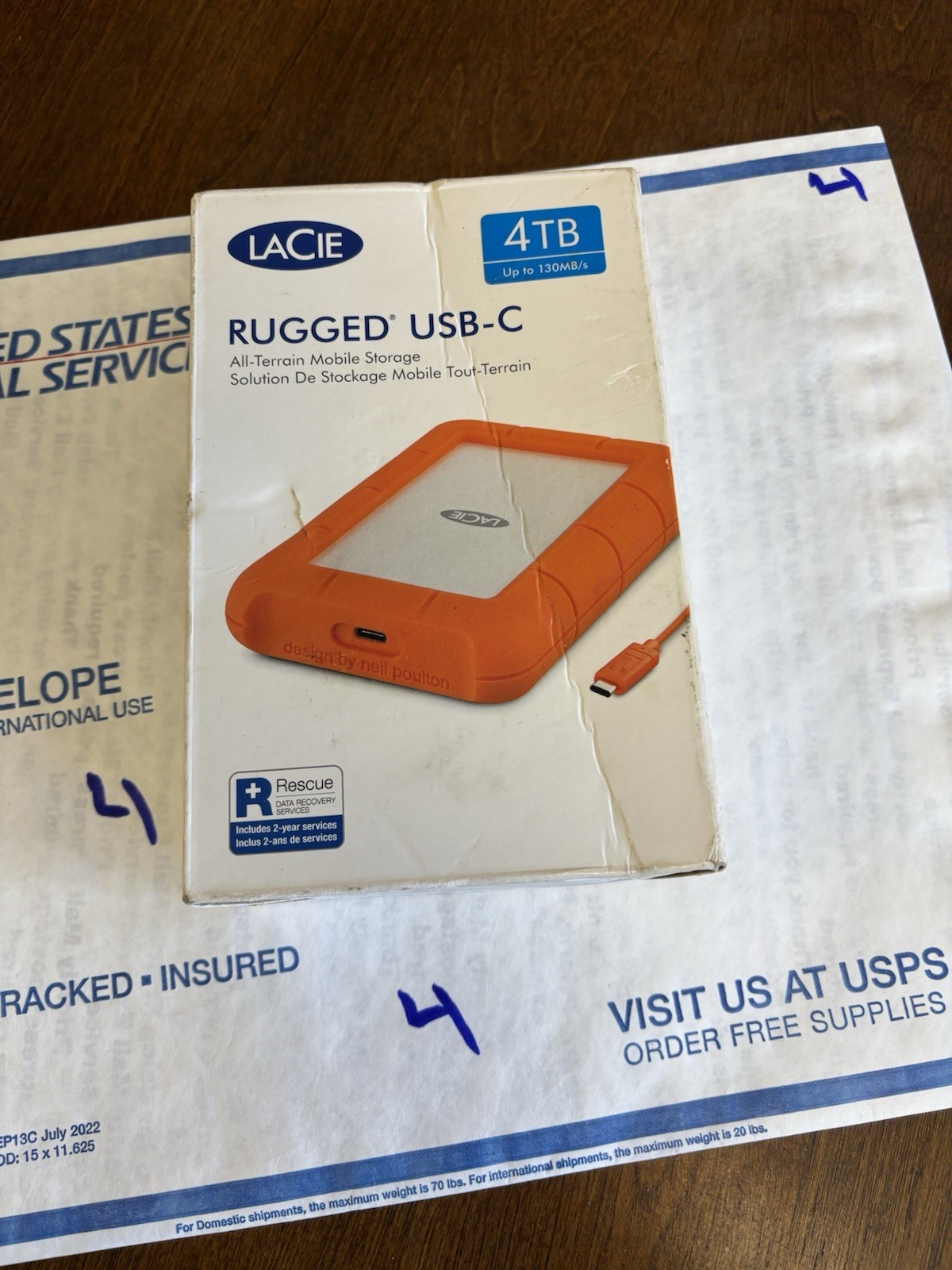 LaCie Rugged USB-C, 4TB, Portable External Hard Drive for Mac & PC