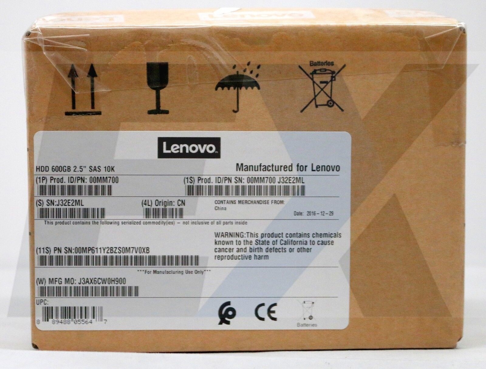 00MM700 - 600GB 10k SAS 2.5" HDD for Lenovo Storage Open Box