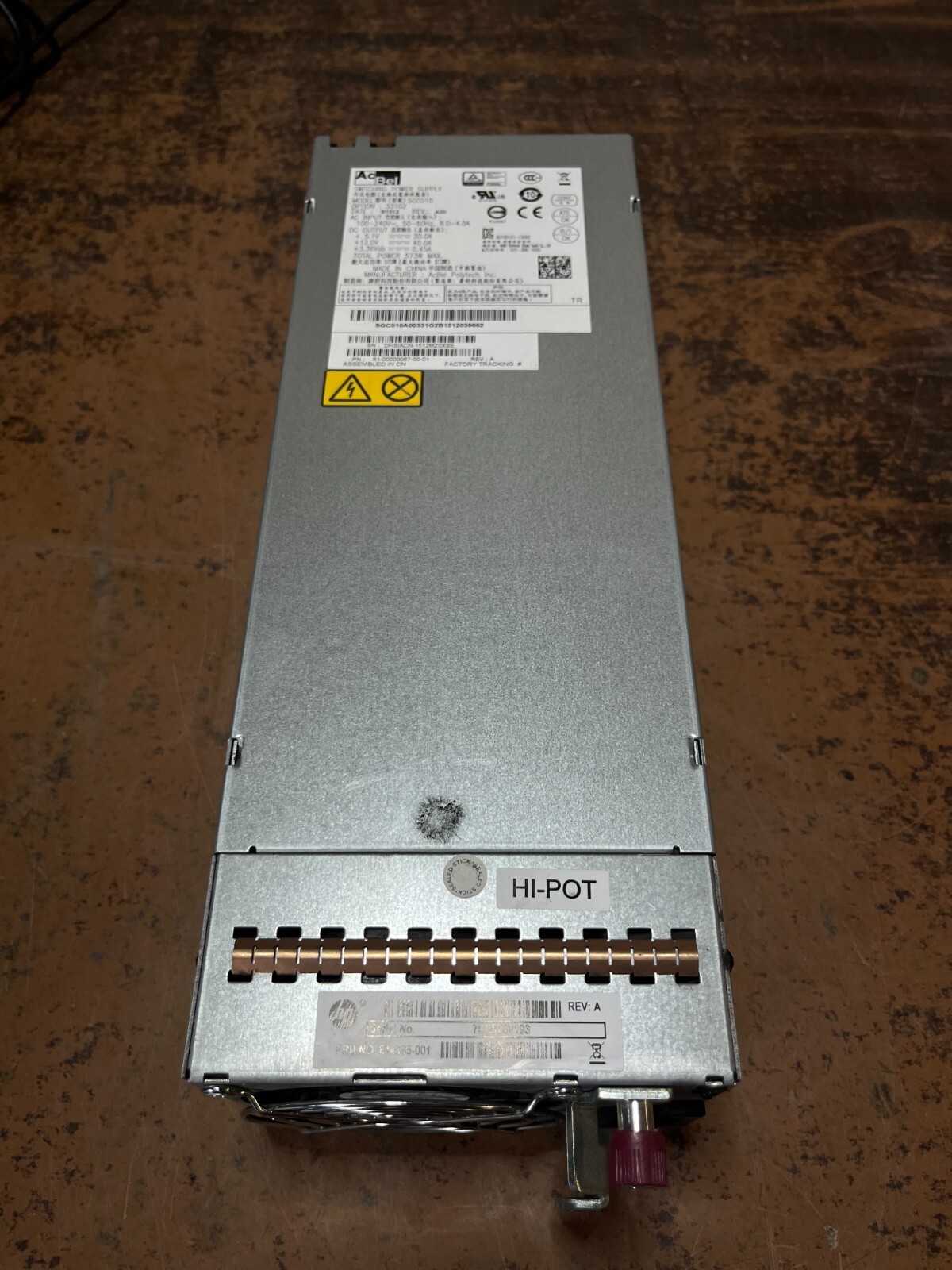 814665-001 81-00000104-00-01 HPE Power Supply 595W ES