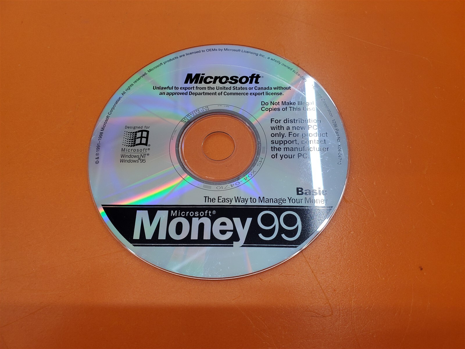 ⭐️⭐️⭐️⭐️⭐️ USED Vintage Microsoft Money 99 Basic Disc Only 